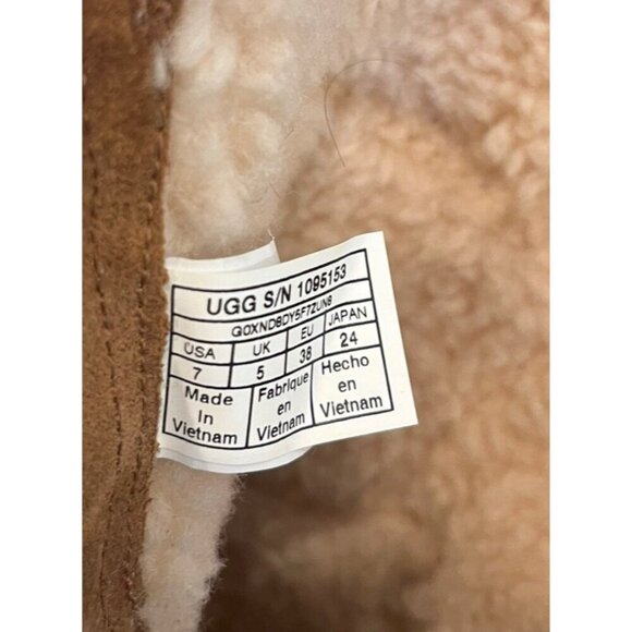 UGG Blayre III Brown Chipmunk Leather Sheepskin Buckle Zip Moto Boots - Picture 15 of 16